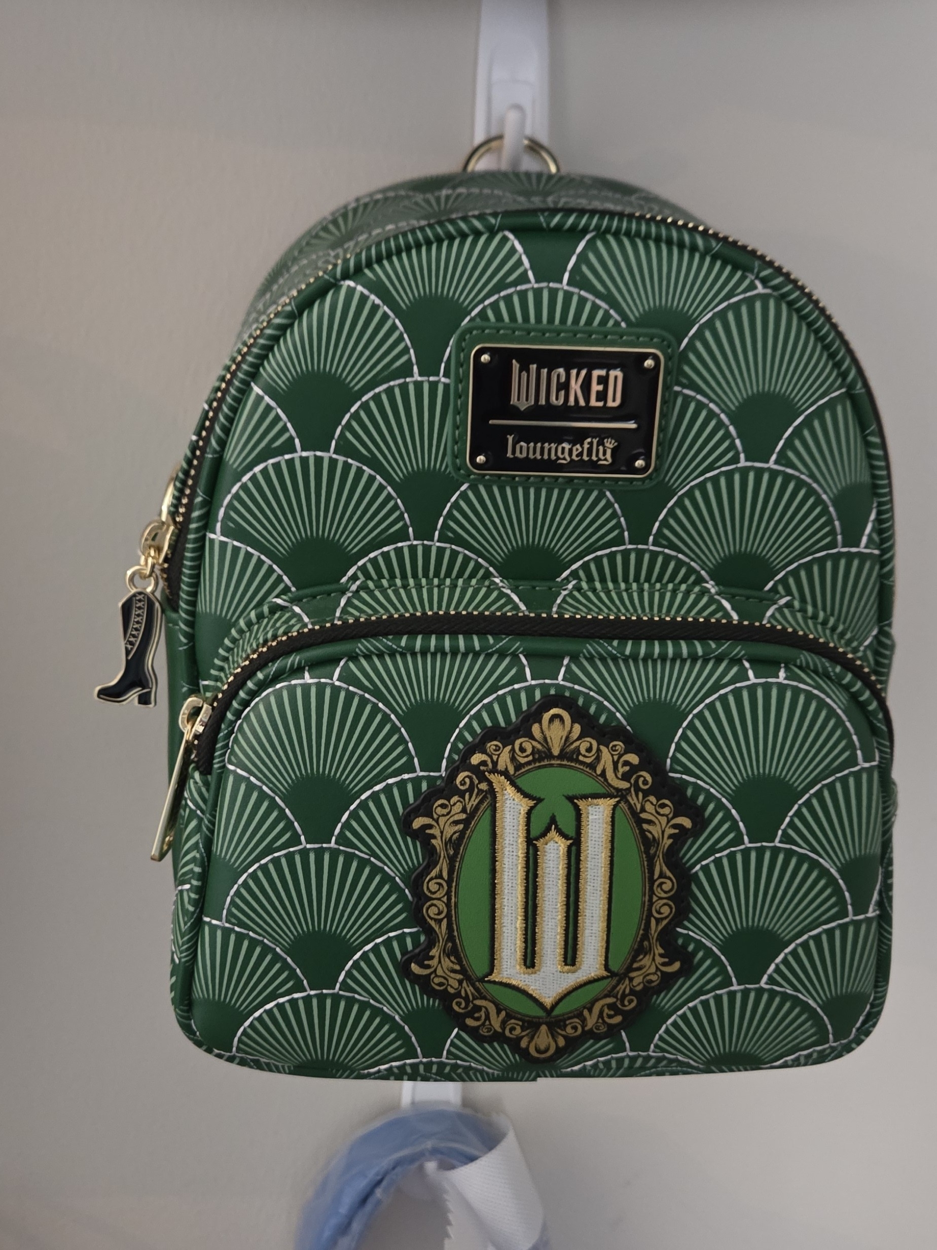 Loungefly Green Wicked Mini Backpack With Gold Accents